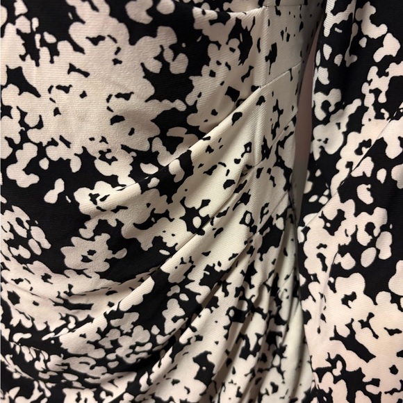 Ralph Lauren Black White Cocktail Long Sleeve Midi Business Dress 10 Stretch #28 - Picture 2 of 4